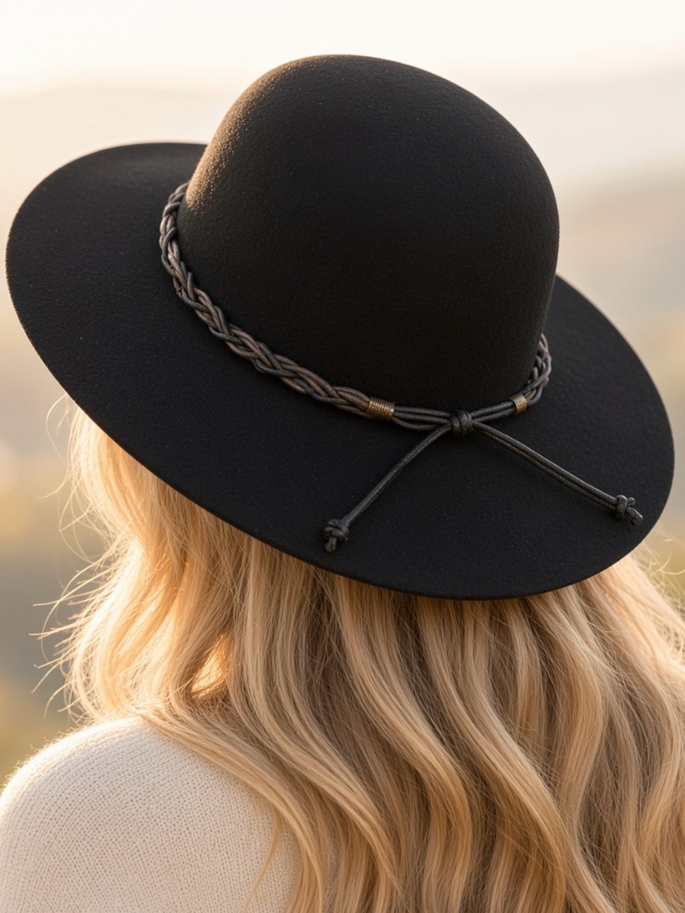 Adorable black wool adjustable hat - Picture 2 of 13